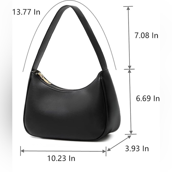 Hobo Tote Handbag Mini Clutch Purse with Zipper Closure - Picture 4 of 4